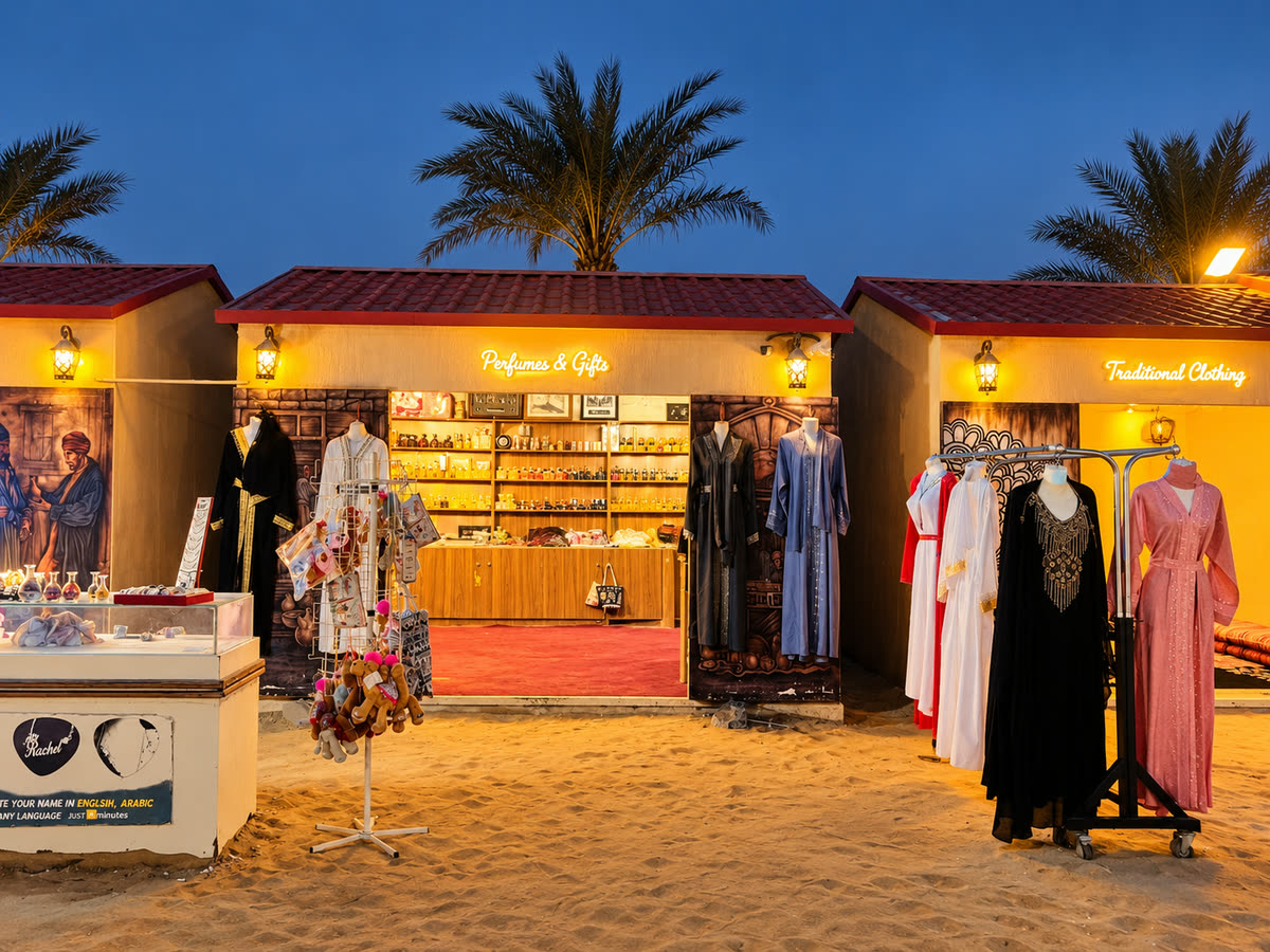 An evening entertainment performance at a desert camp